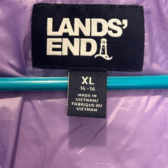 girls Lands Ends Lightweight Puffer Hooded Jacket - Picture 2 of 2